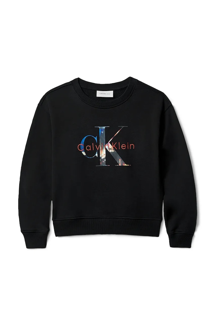 Calvin Klein Jeans bluza bawełniana dziecięca IB0IB02562.9BYA czarny AW25
