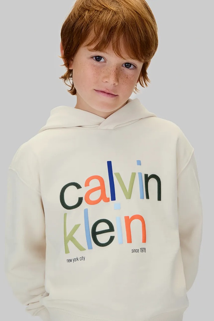 Chłopiec Calvin Klein Jeans bluza dziecięca IB0IB02563.128.170.9BYA beżowy