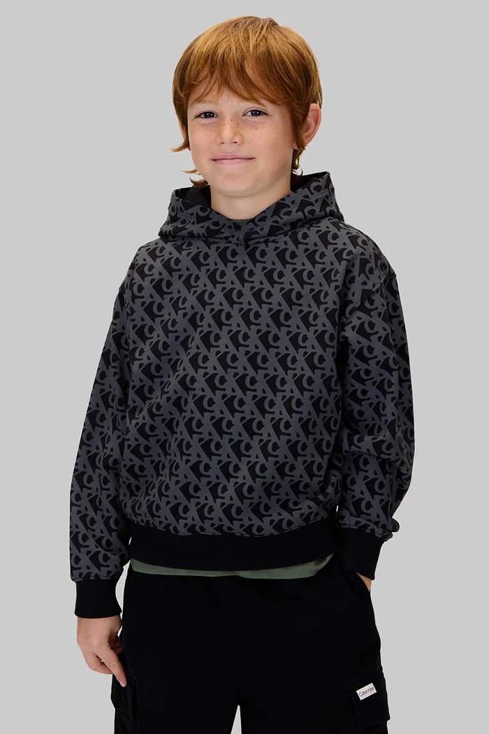 Детски памучен суичър Calvin Klein Jeans памук черен IB0IB02565.9BYA