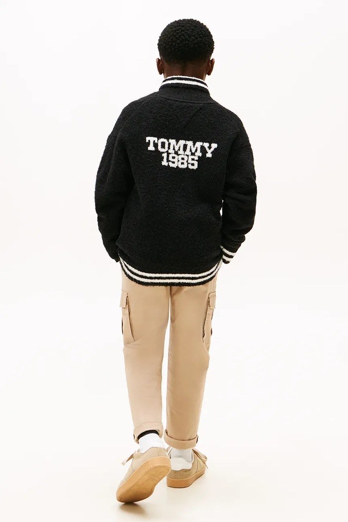 BIMBO Tommy Hilfiger felpa da bambino in misto lana KB0KB09975.9BYA nero