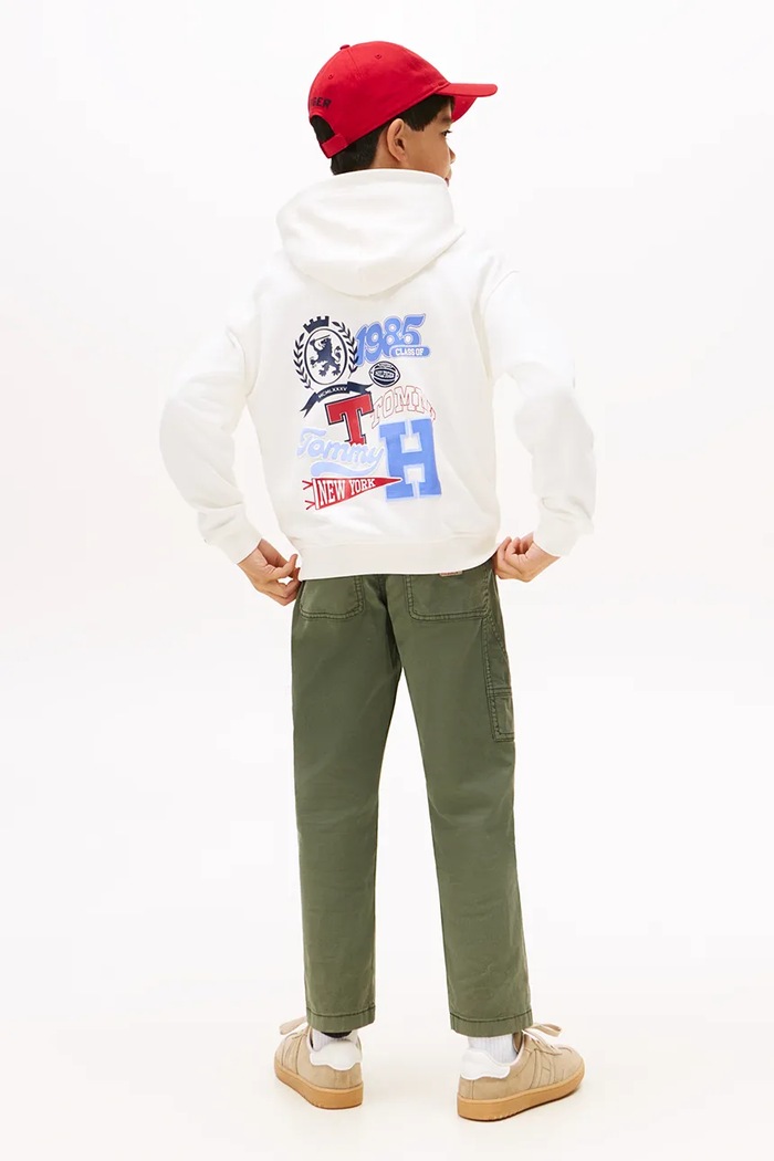 Tommy Hilfiger hanorac de bumbac pentru copii KB0KB10177.128.176.9BYA alb