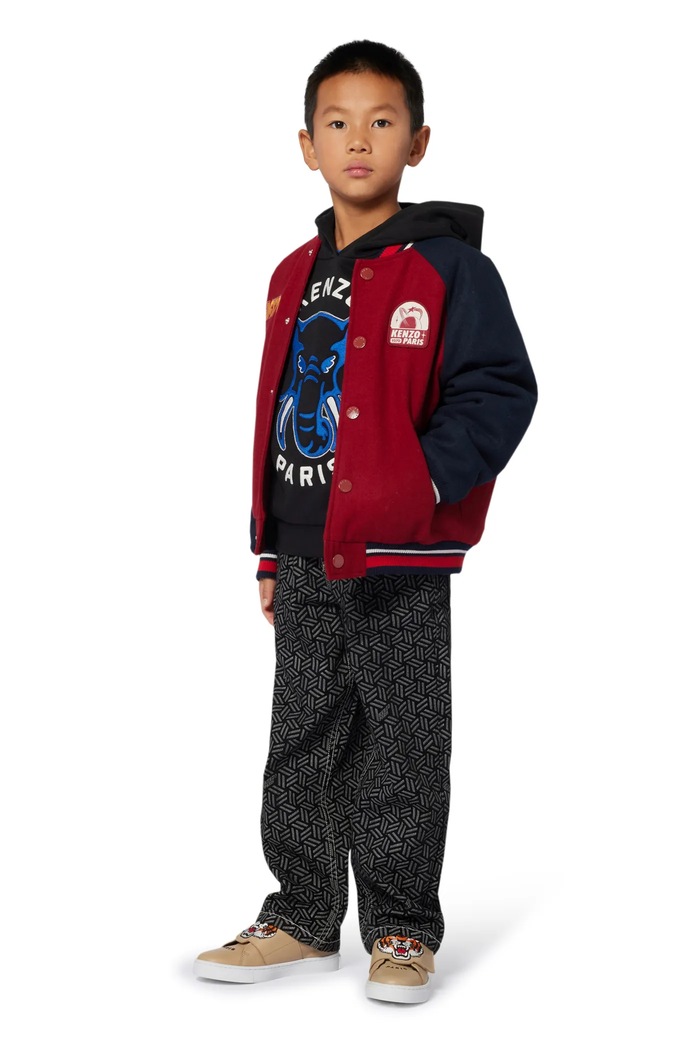 Παιδική βαμβακερή μπλούζα Kenzo Kids K61437.102.108 μαύρο