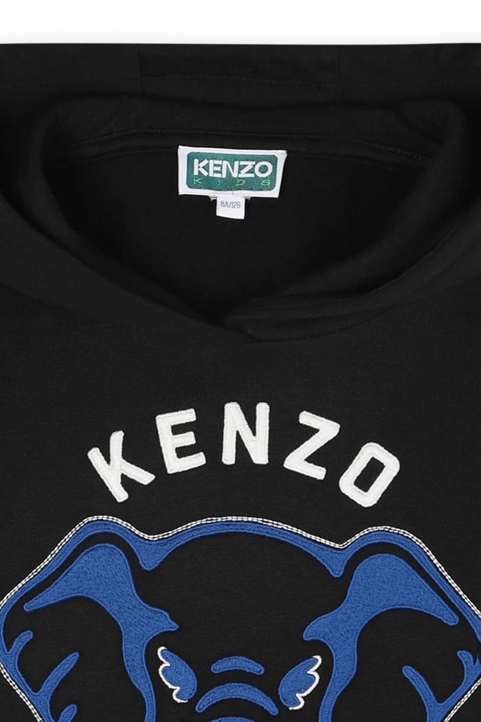 Παιδική βαμβακερή μπλούζα Kenzo Kids μαύρο K61437.102.108