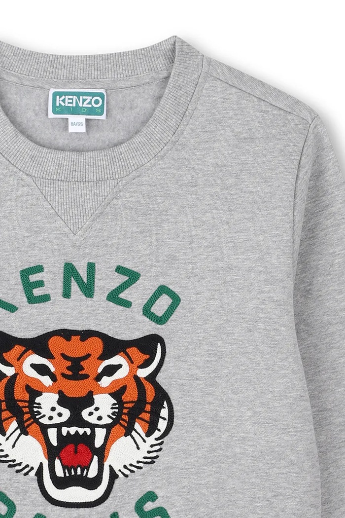 Chlapec Detská bavlnená mikina Kenzo Kids K61509.114.150 sivá