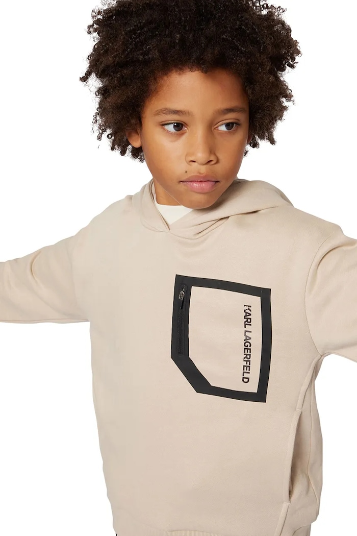 Karl Lagerfeld bluza bawełniana dziecięca nadruk beżowy Z30643.162.174