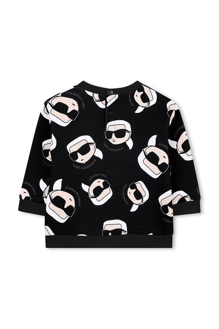Chlapec Bavlnená mikina pre bábätká Karl Lagerfeld Z30666.71.81 čierna