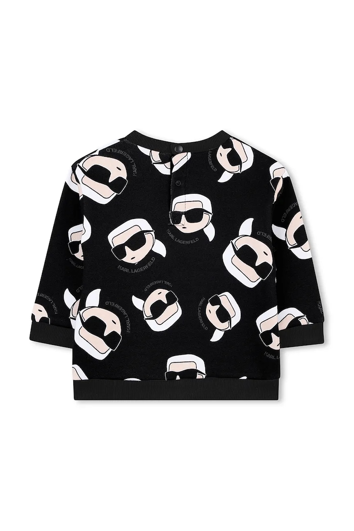 Chlapec Bavlnená mikina pre bábätká Karl Lagerfeld Z30666.71.81 čierna
