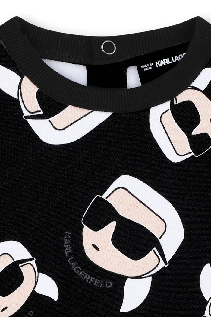 Bavlnená mikina pre bábätká Karl Lagerfeld čierna Z30666.71.81