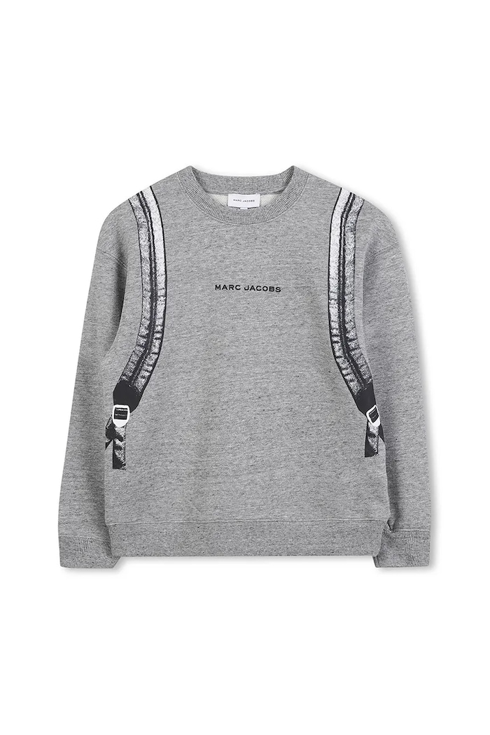 Dětská bavlněná mikina Marc Jacobs W60623.102.108 šedá AW25