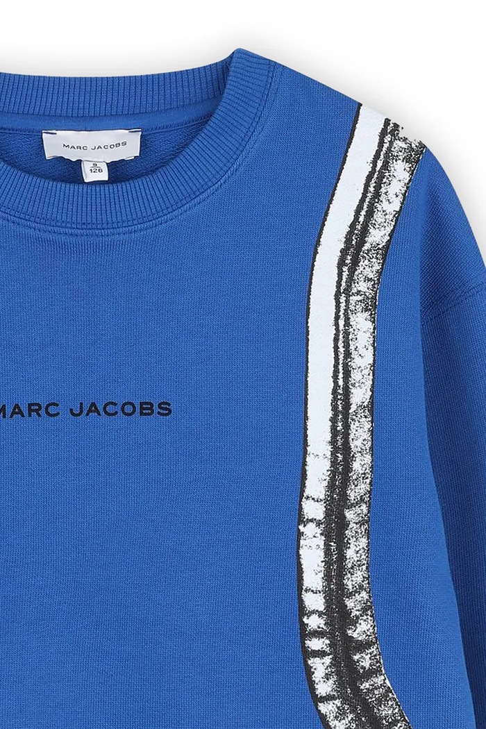 Dečki Otroški bombažen pulover Marc Jacobs W60698.94.108 modra