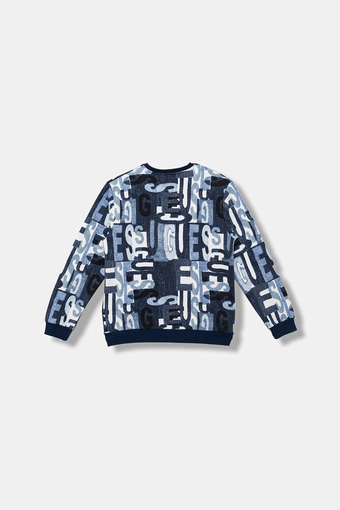 Detská bavlnená mikina Guess L5BQ05.KAD74.9BYA modrá AW25
