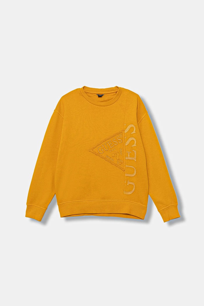 Детски памучен суичър Guess памук жълт L5BQ08.KAD74.9BYA
