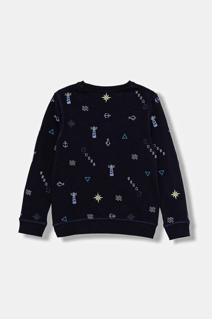 Detská bavlnená mikina Guess N5BQ03.KAX74.9BYA tmavomodrá AW25