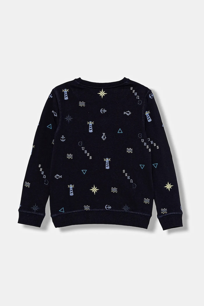 Detská bavlnená mikina Guess N5BQ03.KAX74.9BYA tmavomodrá AW25