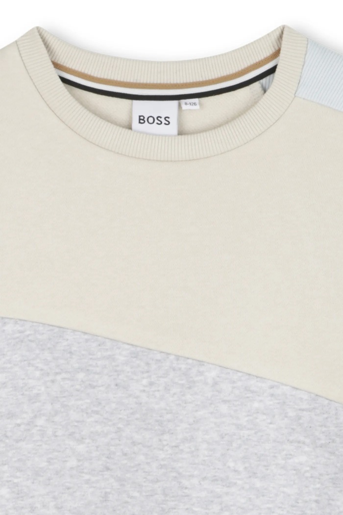 Detská bavlnená mikina BOSS béžová J52352.162.174