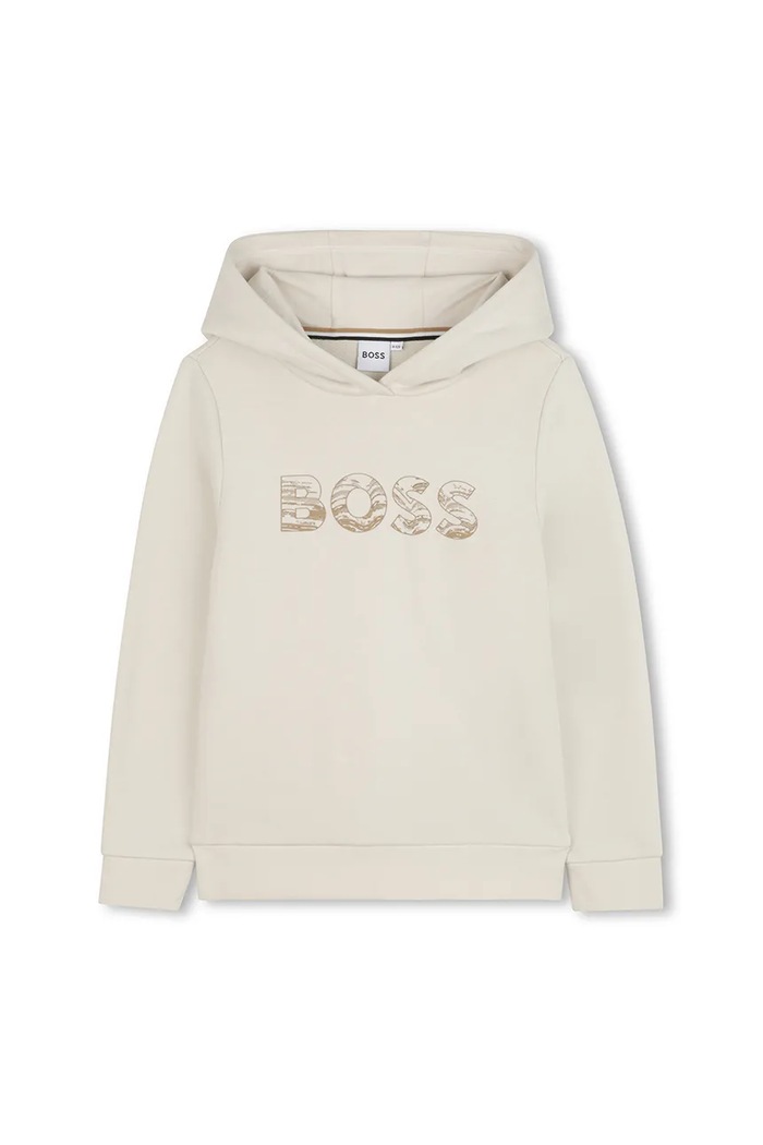 Dětská mikina BOSS s kapucí béžová J52355.114.150