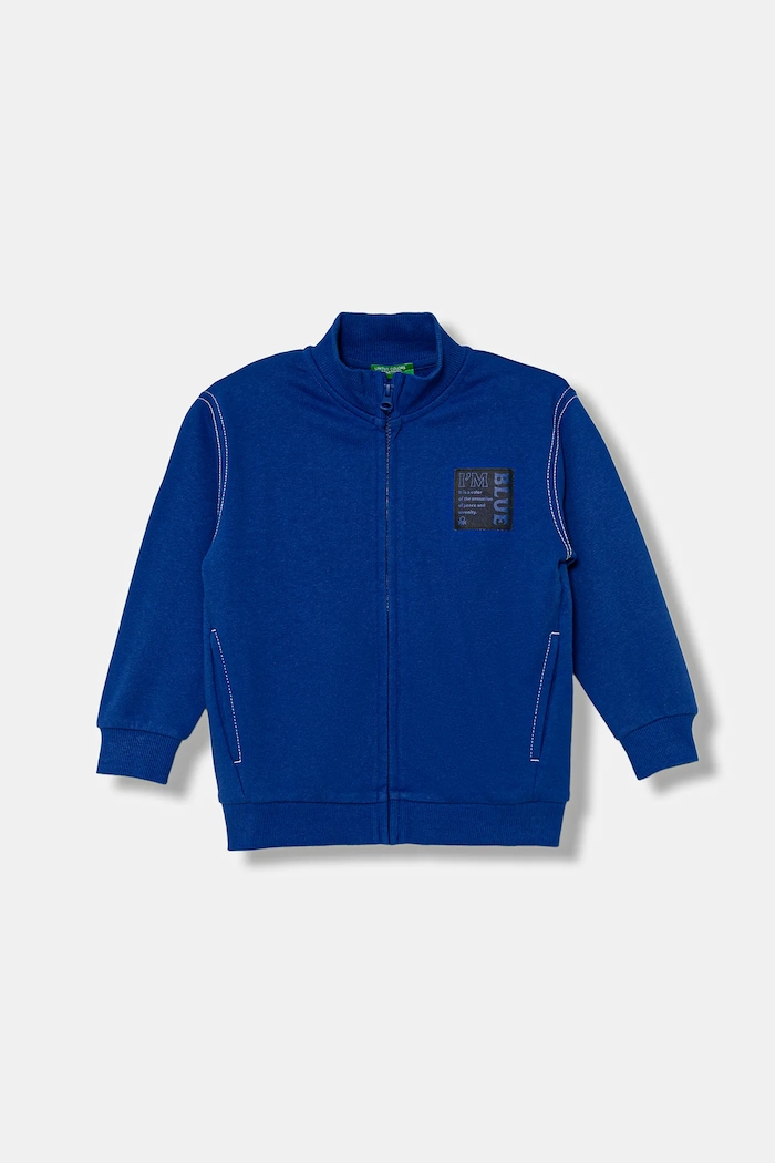 Detská bavlnená mikina United Colors of Benetton 3NBMG5042.P.seasonal modrá AW25