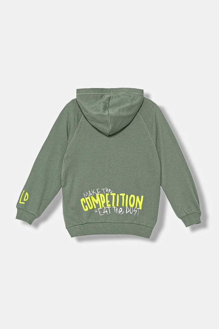 United Colors of Benetton hanorac de bumbac pentru copii 33NVC505A.G.seasonal verde AW25