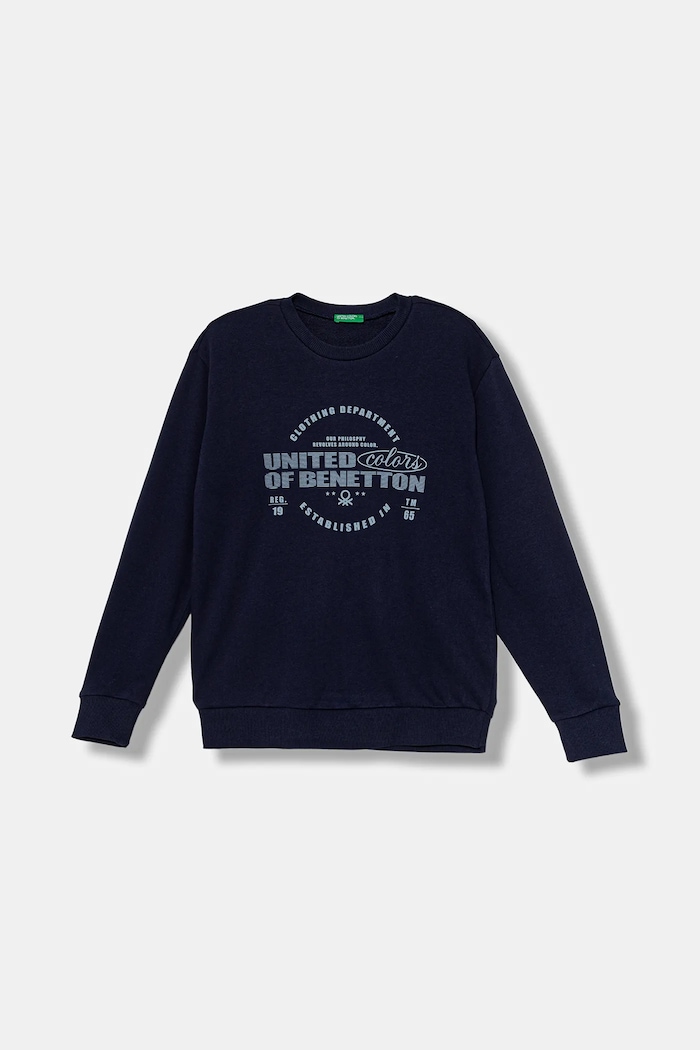 United Colors of Benetton bluza bawełniana dziecięca nadruk granatowy 3J68C10PZ.G.seasonal