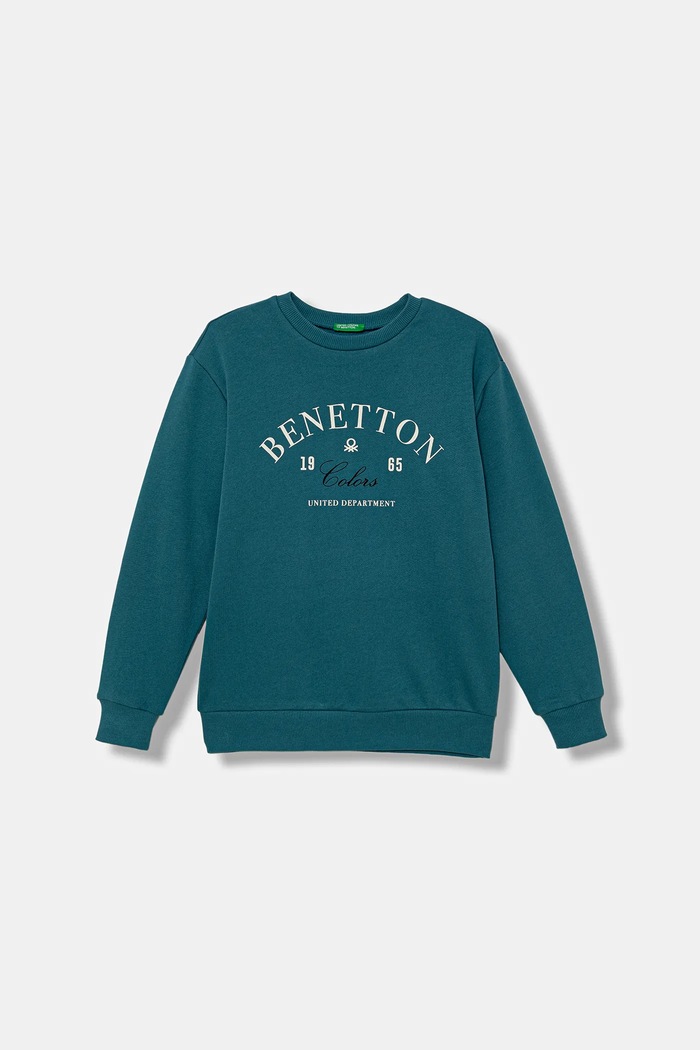 Detská bavlnená mikina United Colors of Benetton bavlna tyrkysová 3J68C10PZ.G.seasonal