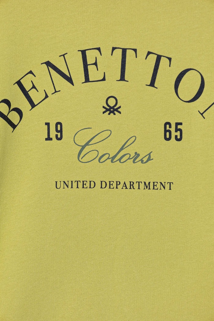 Băieți United Colors of Benetton hanorac de bumbac pentru copii 3J68C10PZ.G.seasonal verde