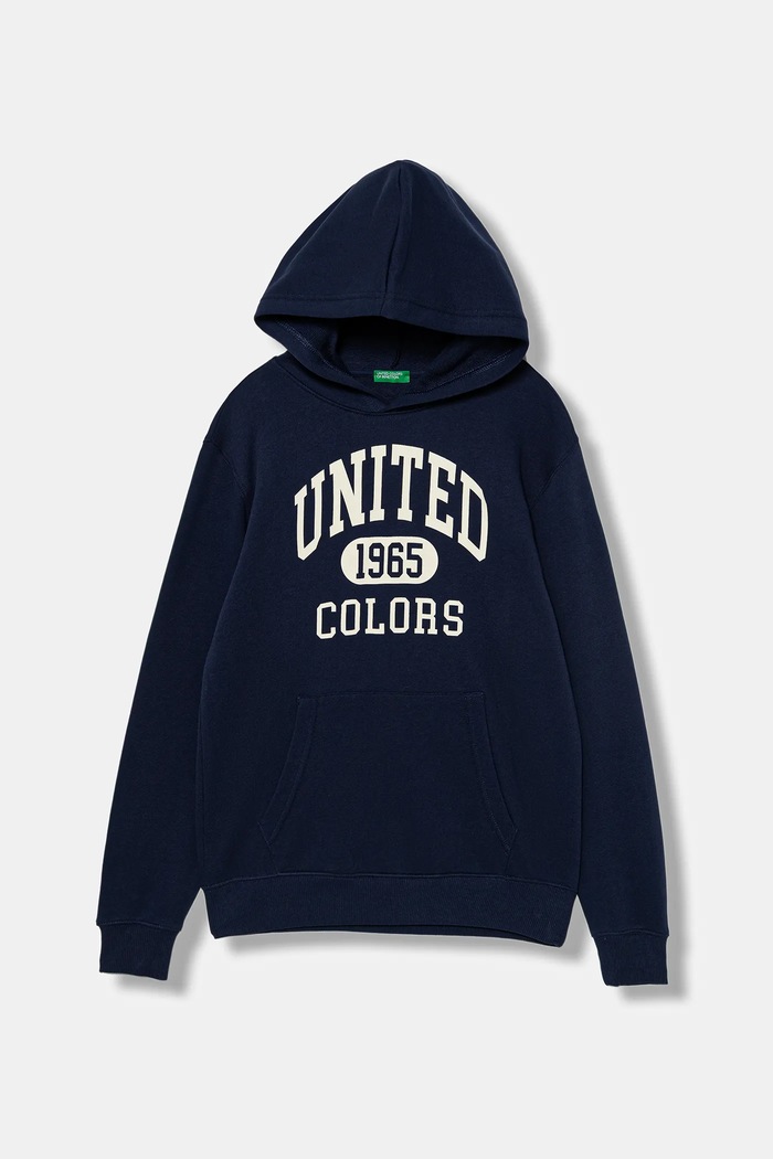 United Colors of Benetton bluza bawełniana dziecięca nadruk granatowy 3J68C203N.G.reproposed