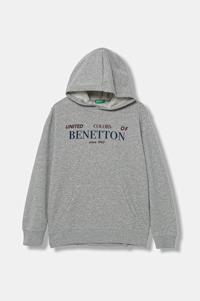 United Colors of Benetton bluza bawełniana dziecięca nadruk szary 3J68C204V.G.seasonal