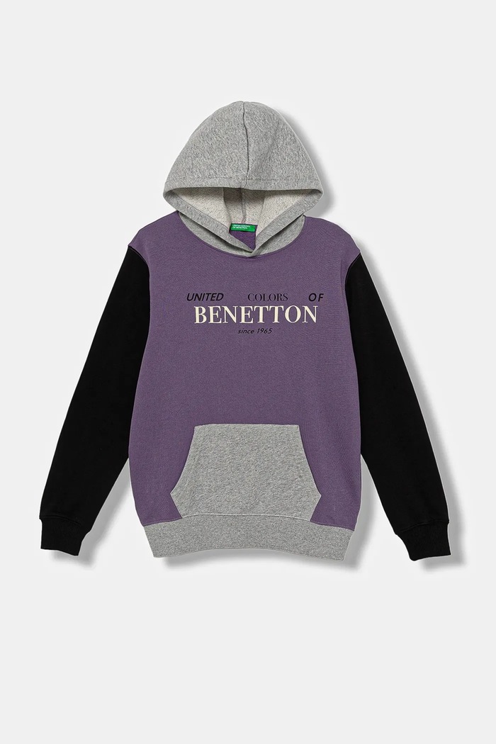United Colors of Benetton bluza bawełniana dziecięca nadruk fioletowy 3J68C204V.G.seasonal