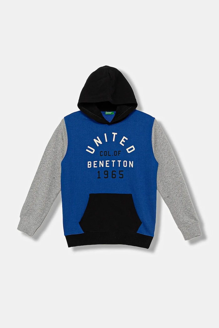 United Colors of Benetton bluza bawełniana dziecięca nadruk niebieski 3J68C204V.G.seasonal