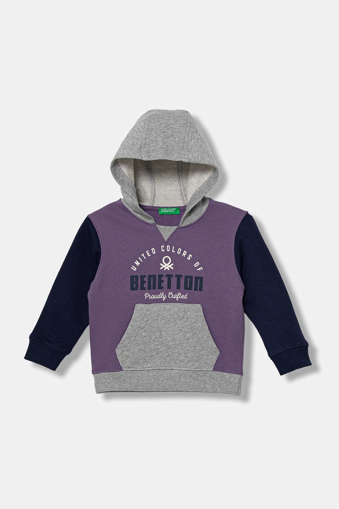 United Colors of Benetton bluza bawełniana dziecięca nadruk fioletowy 3J68G2014.P.seasonal