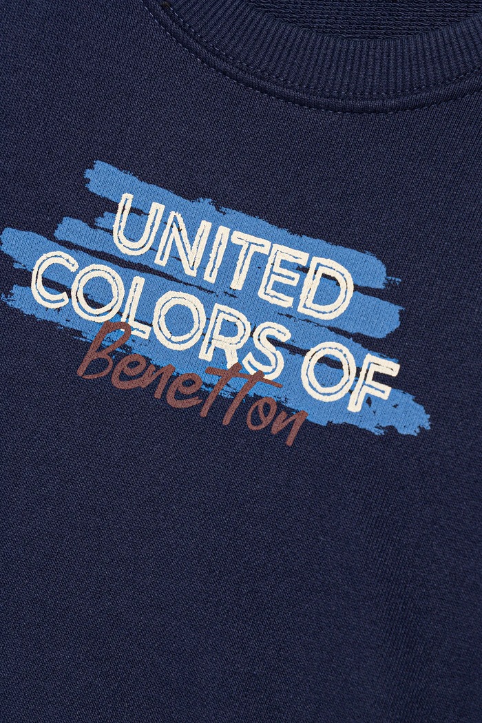 Băieți United Colors of Benetton hanorac de bumbac pentru copii 3J70G10JY.P.seasonal bleumarin