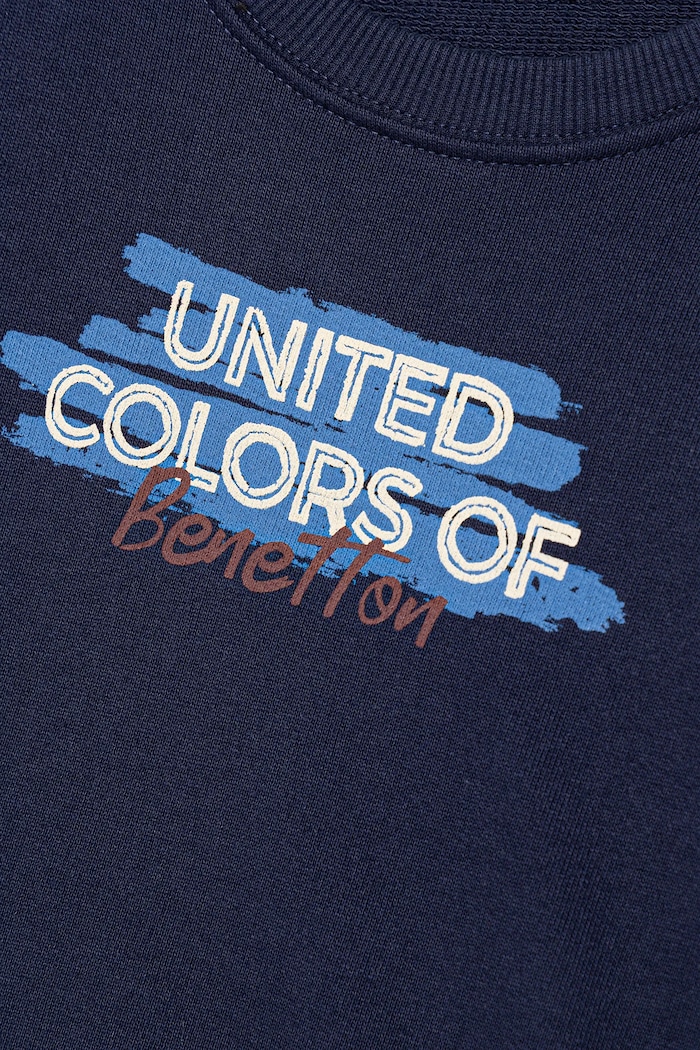 Băieți United Colors of Benetton hanorac de bumbac pentru copii 3J70G10JY.P.seasonal bleumarin