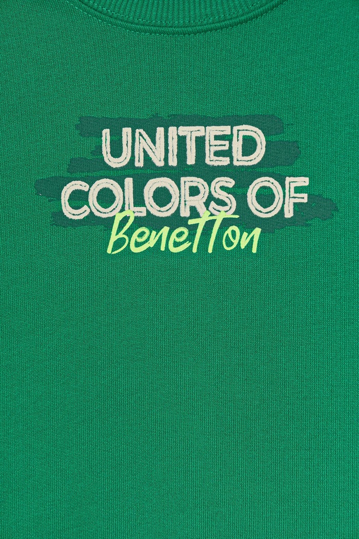 Băieți United Colors of Benetton hanorac de bumbac pentru copii 3J70G10JY.P.seasonal verde