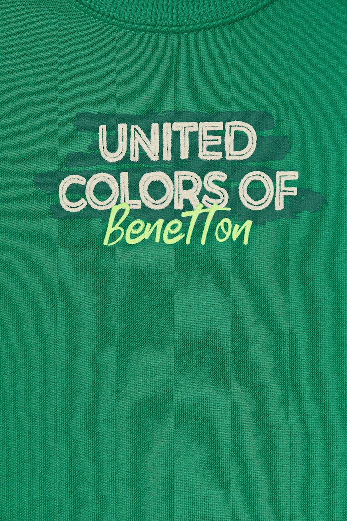 Băieți United Colors of Benetton hanorac de bumbac pentru copii 3J70G10JY.P.seasonal verde