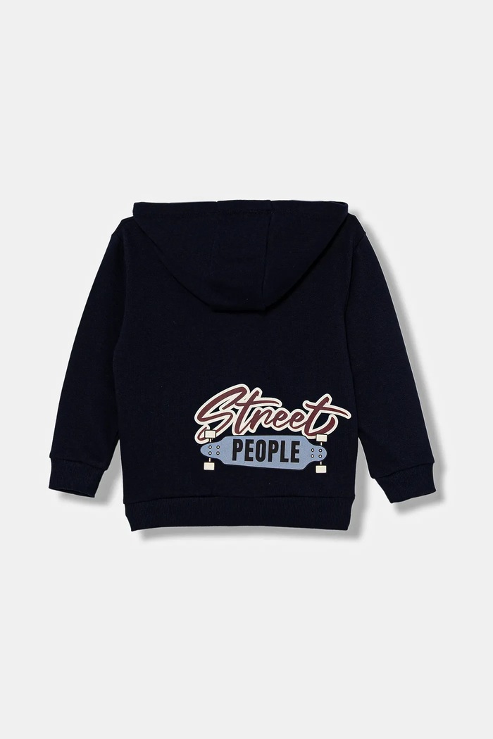 Detská bavlnená mikina United Colors of Benetton 3J68G503Y.P.seasonal tmavomodrá AW25