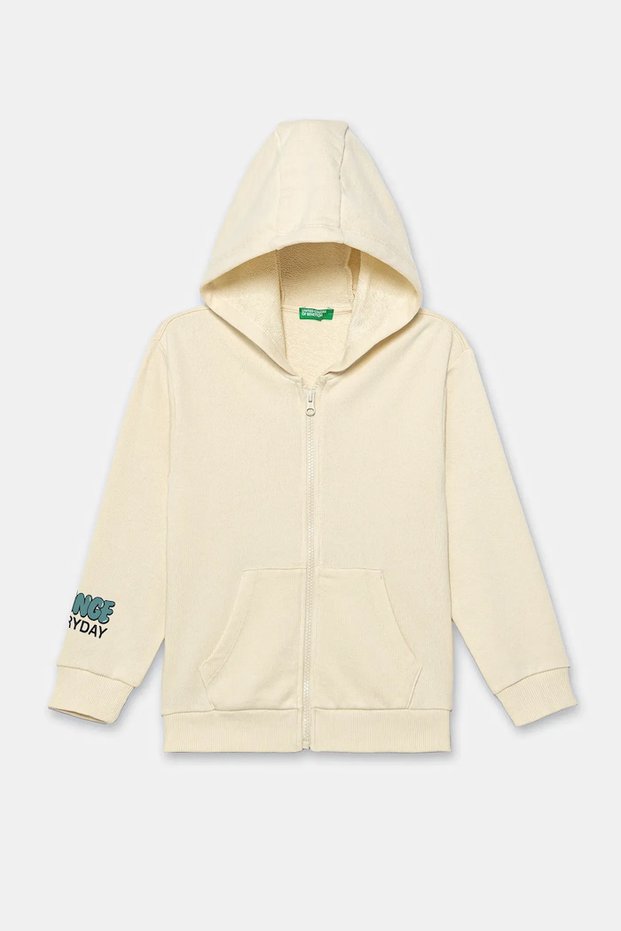 Detská bavlnená mikina United Colors of Benetton potlač béžová 3J68G503Y.P.seasonal
