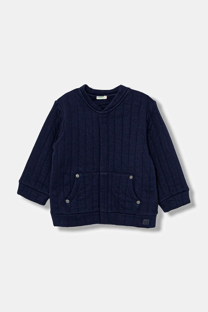 Detská mikina United Colors of Benetton bez kapucne tmavomodrá 3JOEA501O.W.seasonal