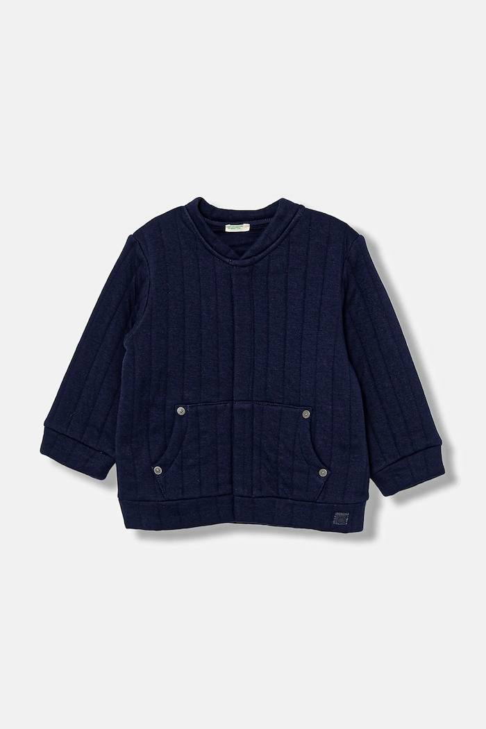 Detská mikina United Colors of Benetton bez kapucne tmavomodrá 3JOEA501O.W.seasonal