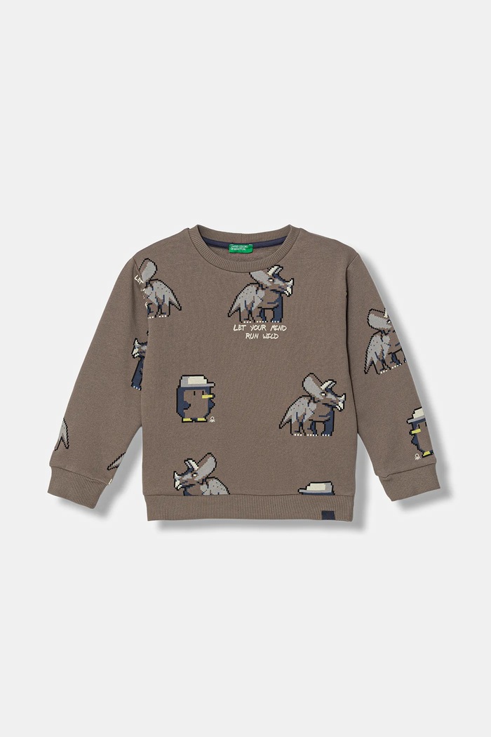 United Colors of Benetton bluză copii cu modele maro 3QHCG10KX.P.Seasonal