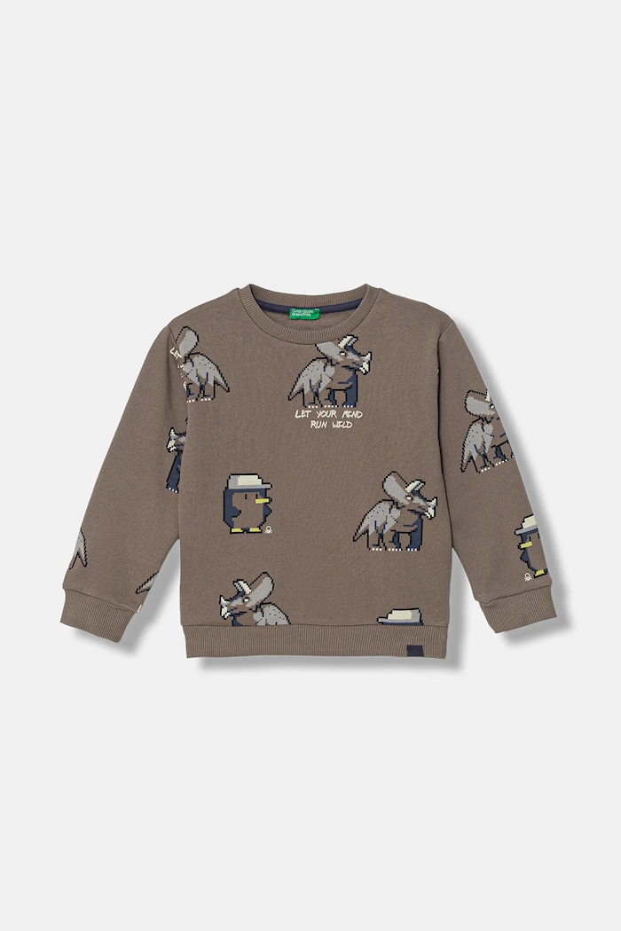 United Colors of Benetton bluză copii cu modele maro 3QHCG10KX.P.Seasonal