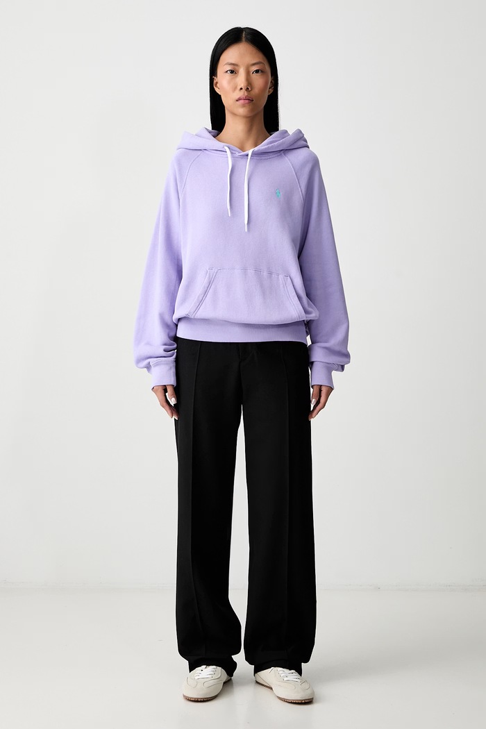 Polo Ralph Lauren hanorac cu glugă pentru femei cu bumbac 211971691 violet SS26