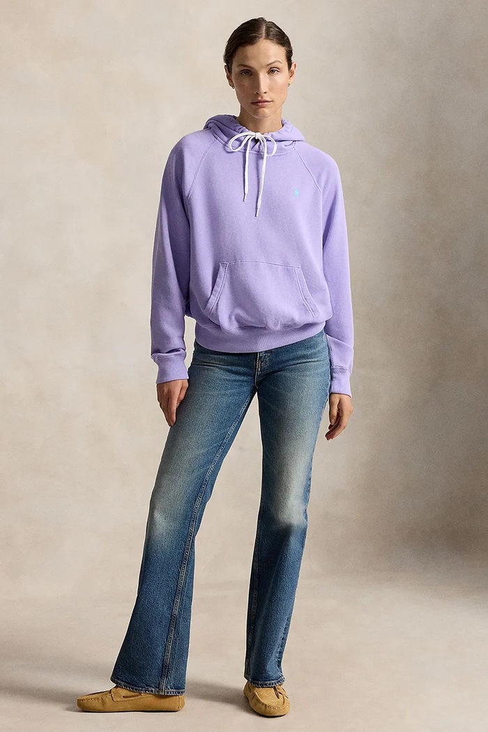 Îmbrăcăminte Polo Ralph Lauren Hanorac cu glugă pentru femei cu bumbac 211971691 violet