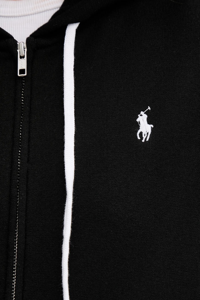 Polo Ralph Lauren rozepínací mikina s kapucí dámská bavlněná 211971693 černá