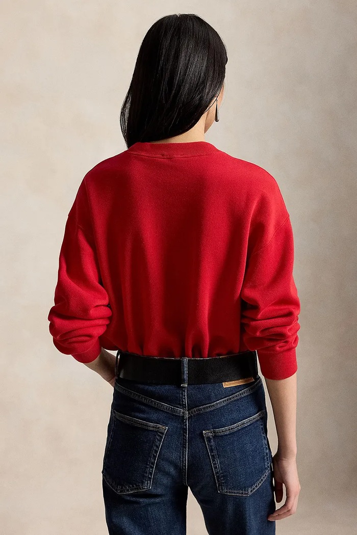 Polo Ralph Lauren mikina dámská s bavlnou 211971697 červená AA00