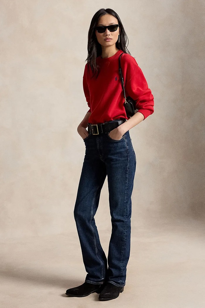 Oblečení Polo Ralph Lauren mikina dámská s bavlnou 211971697 červená