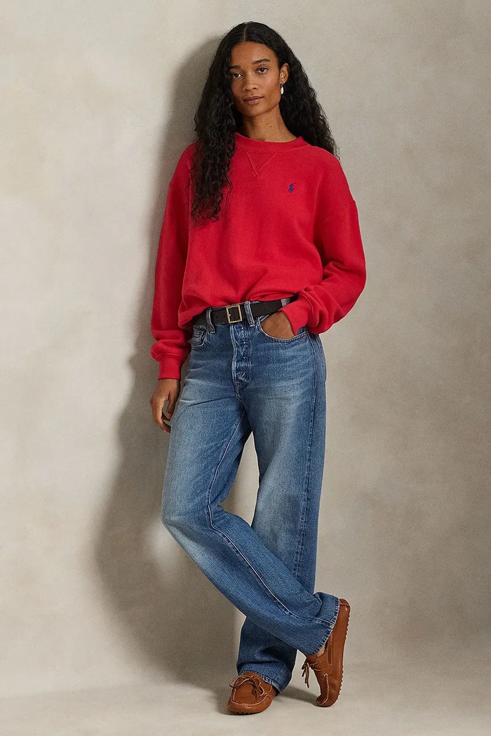 Odzież Polo Ralph Lauren bluza damska z bawełną 211971697 czerwony