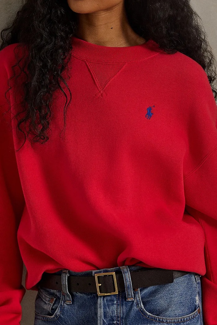 Polo Ralph Lauren bluza damska z bawełną czerwony 211971697