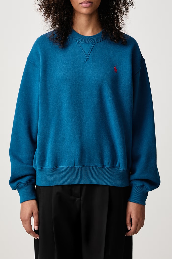 Bluza damska z bawełną Polo Ralph Lauren niebieski 211971697