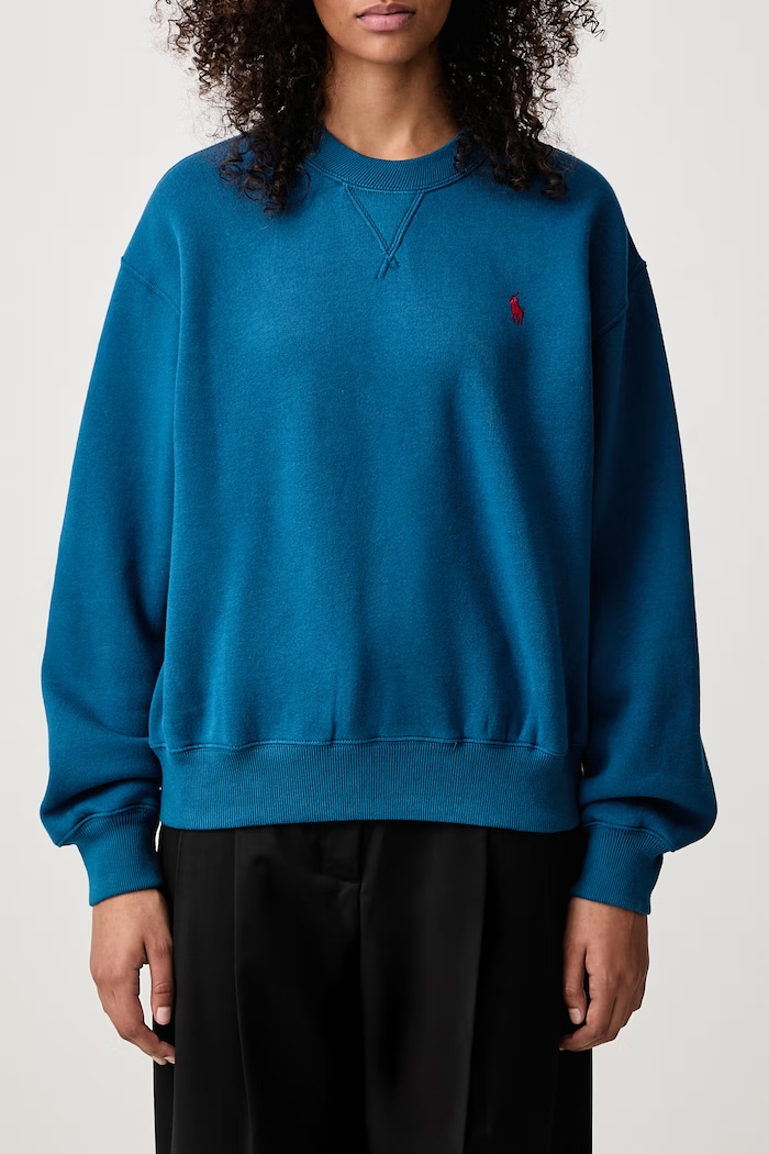 Bluza damska z bawełną Polo Ralph Lauren niebieski 211971697