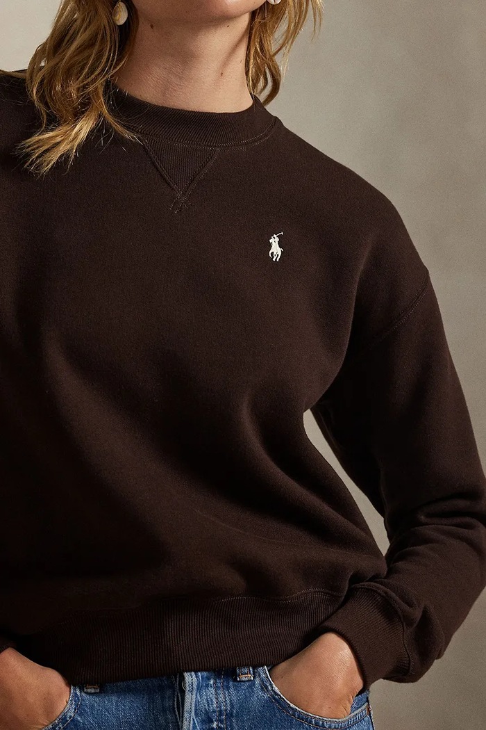 Суичър с памук дамски Polo Ralph Lauren 211971697 кафяв